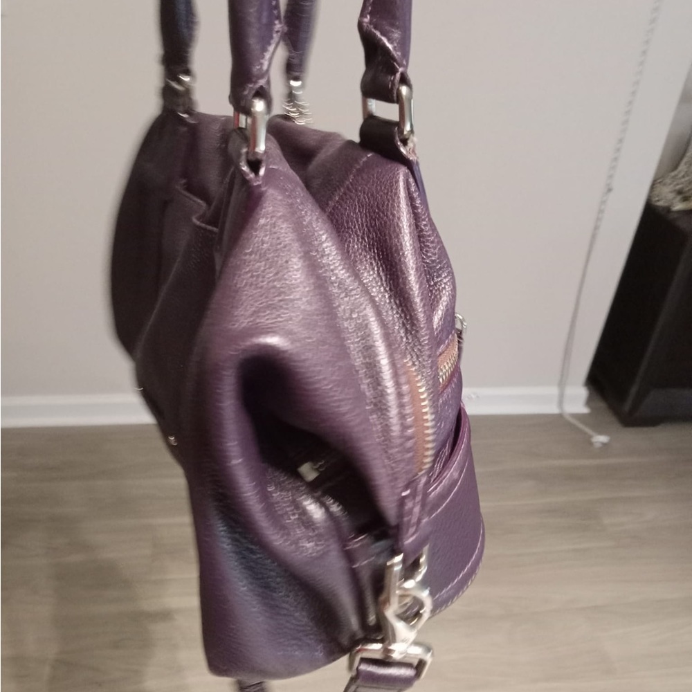 Authentic Leather Cole Haan Shoulder/Hand bag. Purple Color - Picture 8 of 14